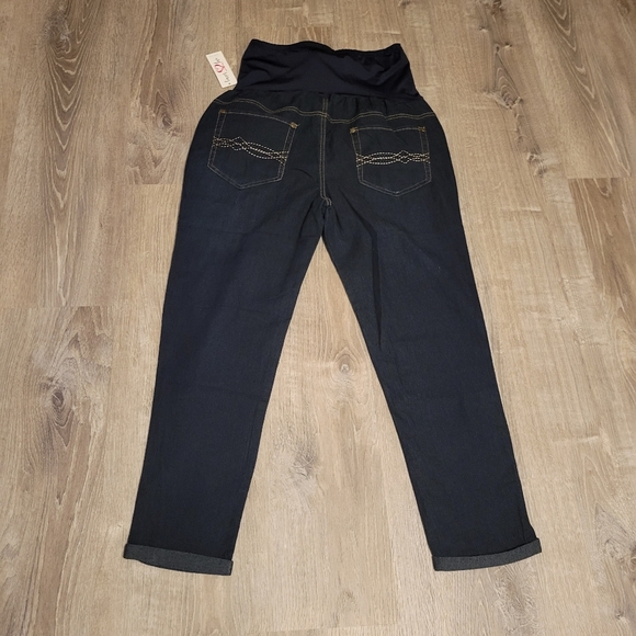 Times two maternity over the belly  jeans roll cuff hem elastic belly - Picture 11 of 12